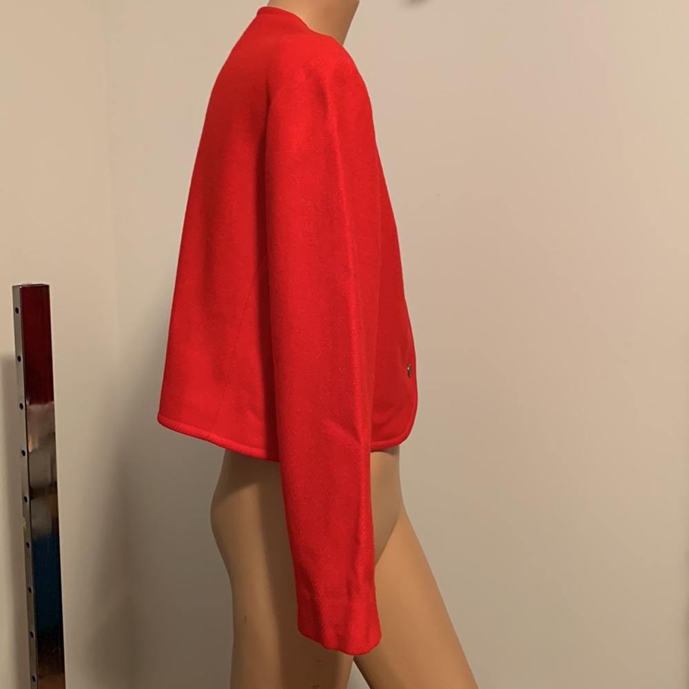 Vintage Pendleton Cropped Red Wool Jacket Fits 8p… - image 4